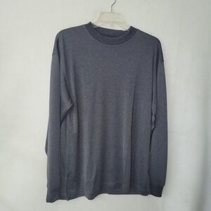 Tulliano Sweater Mens XL Grey Silk Blend Mock Neck Pullover Preppy Office Casual